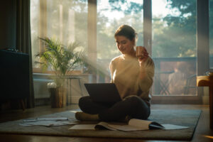 woman learning how to register for vat online