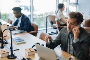people using coworking space and hot desking in leeds