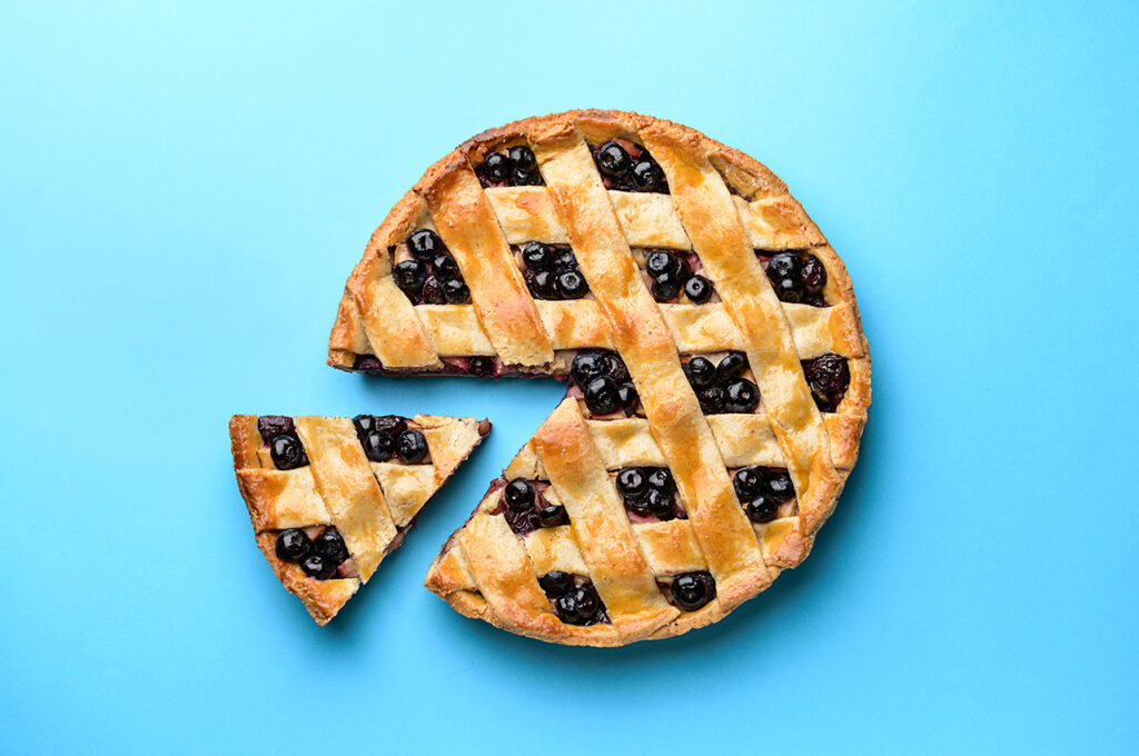 a cherry pie that has been sliced representing corporation tax levels